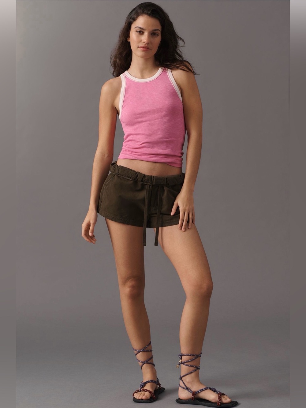 Pilcro Anthropologie Austin Racerback Tank Pink Size Medium - Picture 9 of 9